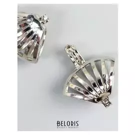 Декор для творчества металл "Ракушка" серебро 1,9х1,6 см