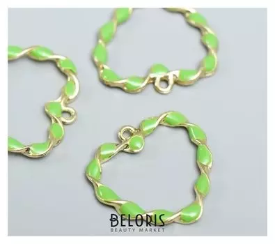 Декор для творчества металл "Витое сердце" эмаль 3,1х3,1 см