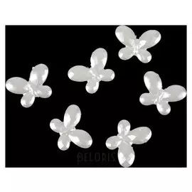 Декор для творчества пластик "Бабочка" жемчужный набор 20 шт 2х2,5 см