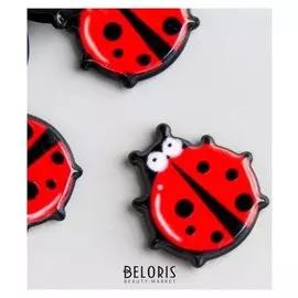 Декор для творчества пластик "Божья коровка" набор 10 шт 1,5х1,6 см