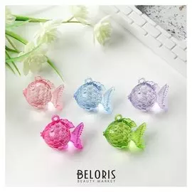 Декор для творчества пластик "Рыбка" прозрачный набор 5 шт 4,5х3,4х2,5 см