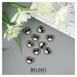 Декор для творчества пластик "Сердечко-бант" набор 20 шт 1,2х1,2 см