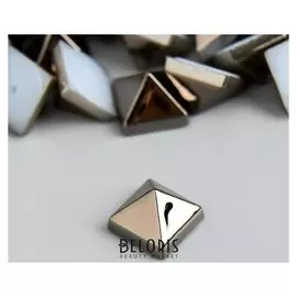 Декор для творчества пластик "Шипы квадрат" чёрное серебро набор 50 шт 1х1 см