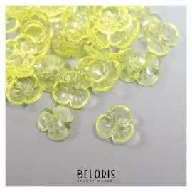 Декор для творчества пластик "Шляпка для бусин" набор 50 шт прозрачный жёлтый 0,4х1х1 см