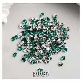 Декор для творчества пластик "Стразы алмаз. зелёные" набор 200 шт D=0,4 см