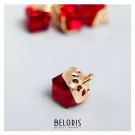 Декор для творчества стекло "Куб-кристалл" набор 5 шт гранат 0,8х0,8 см