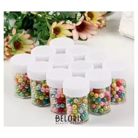 Декор для творчества в банке "Бусинки мелкие"(Набор 12 шт) 7,3-7,5 грамм