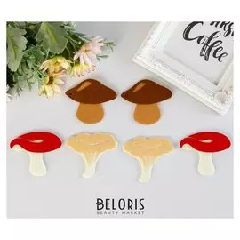 Декор для творчества войлок "Грибочки" набор 6 шт 7х6,1 см