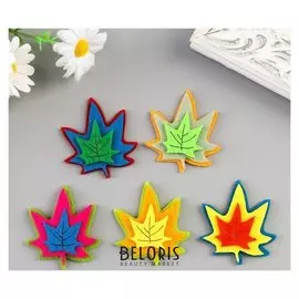 Декор для творчества войлок "Кленовые листья" набор 5 шт 5х4,7 см