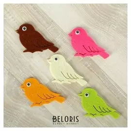 Декор для творчества войлок "Воробей" (набор 5 шт) 4х6,5 см