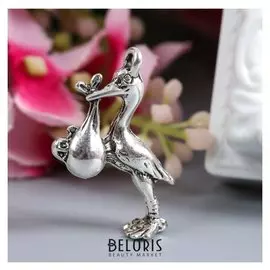 Декор металл для творчества "Аист с младенцем" (70565) 2,5х2 см