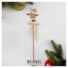 Декор на палочке "Праздничный олень"