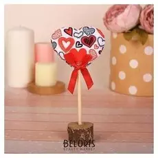 Декор на палочке «Сердце скетч»