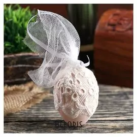 Декор пасхальный подвеска "Куриное яичко в кружеве" набор 6 шт яйцо 4х6 см