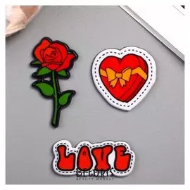 Декор пластик "Романтик" набор 3 шт 3,4х1,5 см