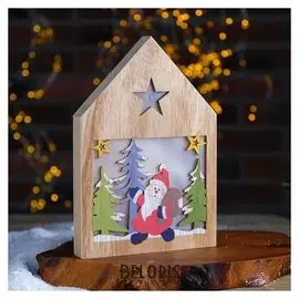 Декор с подсветкой "Дед мороз с подарками" 2,2х15,5х22 см