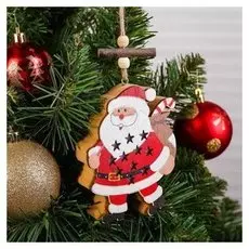 Декор с подсветкой «Дед мороз в звёздочках»