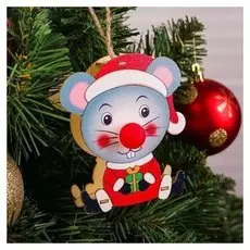 Декор с подсветкой «Мышка с подарком»