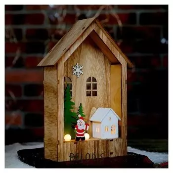 Декор с подсветкой "Праздничный домик" 6×15×23,5 см