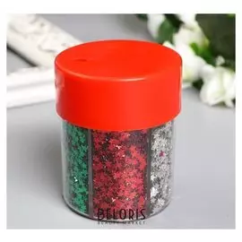 Декор в банке с дозатором 6 делений "Звёздочки" 40 гр 7,5х6,5х6,5 см