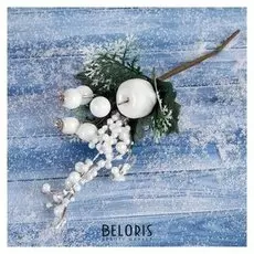 Декор "Зимнее сияние" ягоды листики 17 см