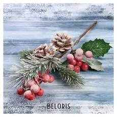 Декор "Зимние грезы" ягодки хвоя шишка иней 30 см