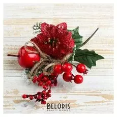 Декор "Зимняя магия" цветок ягоды листья 21 см