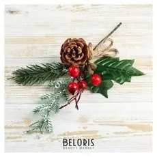 Декор "Зимняя магия" хвоя шишка ягоды 27 см