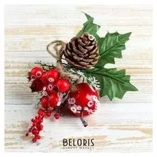 Декор "Зимняя магия" шишка яблочко ягодки 17 см