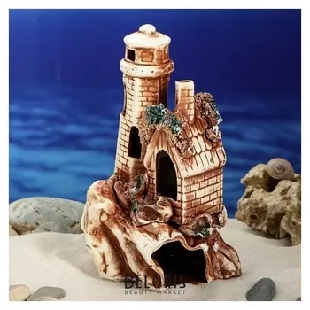 Декорации для аквариума "Маяк домиком"