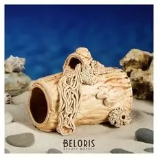 Декорации для аквариума "Труба короткая с водорослями"