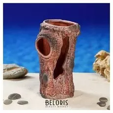 Декорация для аквариума "Дом из коры дерева", 10 х 11 х 21,5 см