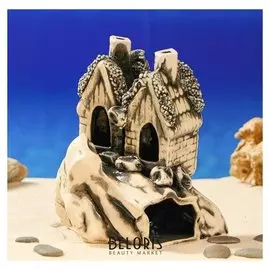 Декорация для аквариума "Два домика", 11 х 14 х 17 см, микс