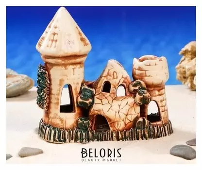 Декорация для аквариума "Старый замок", серый, 7 х 16 х 15 см