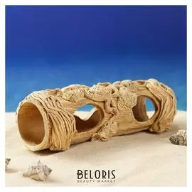 Декорация для аквариума "Труба с водорослями'', 7 х 17 х 7 см, микс