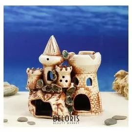 Декорация для аквариума "Замок с башней на скале" 12 × 19 × 17,5 см