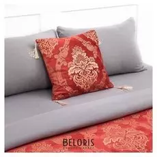 Декоративная наволочка этель "Версаль" с кисточками 40х40 ± 3 см, цвет красный,100% п/э