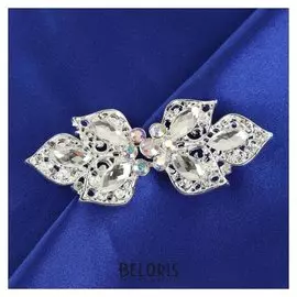 Декоративная застёжка, 7 × 3 см, цвет серебряный