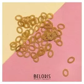 Декоративные элементы «Овалы», 0,5 × 0,4 см, 100 шт, цвет золотистый