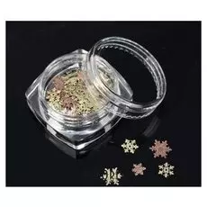 Декоративные элементы «Снежинки», цвет золотистый/медный