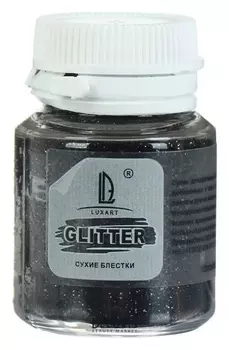 Декоративные блёстки Luxart Luxglitter (Сухие), 20 мл, размер 0.2 мм, чёрный
