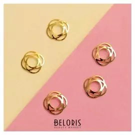 Декоративные объёмные элементы «Роза», 0,9 × 0,9 см, 5 шт, цвет золотистый