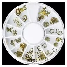 Декоративных элементов, 12 ячеек, цвет золотистый