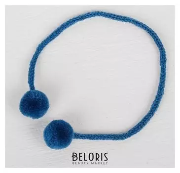 Декоративный элемент на верёвочке 2 шарика, D= 1,5 см, набор 6 шт., цвет морской волны