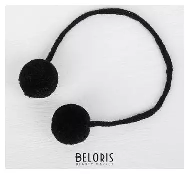 Декоративный элемент на верёвочке 2 шарика, D= 3 см, набор 4 шт., цвет чёрный