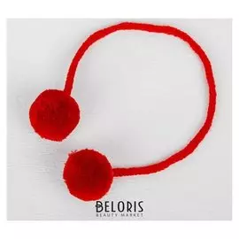 Декоративный элемент на верёвочке 2 шарика, D= 3 см, набор 4 шт., цвет красный