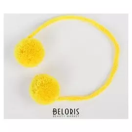 Декоративный элемент на верёвочке 2 шарика, D= 3 см, набор 4 шт., цвет жёлтый