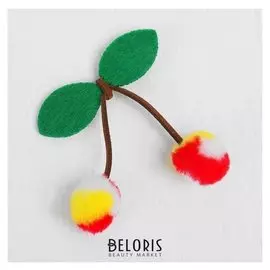 Декоративный элемент «Вишенки» размер 6.5 × 6.2 см, набор 5 шт., разноцветные