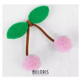 Декоративный элемент «Вишенки» размер 6.5 × 6 × 2 см, набор 5 шт., цвет нежно-розовый