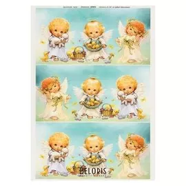 Декупажная карта "Ангелочки" плотность 45 г/м2, А4